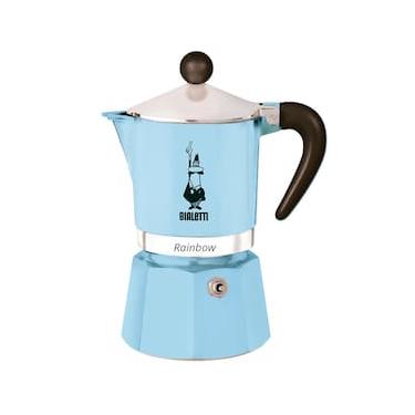 Imagem de Cafeteira Italiana Bialetti Rainbow em Alumínio 3 Xícaras – Azul Clara