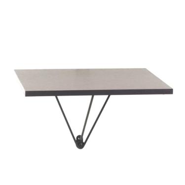 Imagem de Prateleira Decorativa Space Simples, Cor Preto Microtextura com Madeira Preta, Metaltru