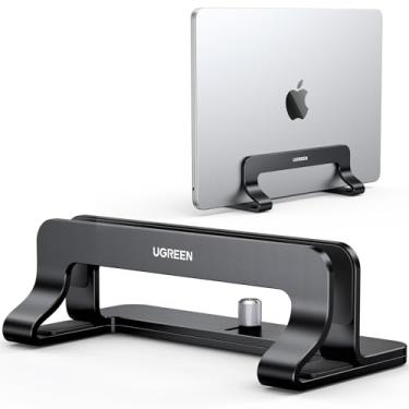 Imagem de Suporte vertical para notebook UGREEN de alumínio, compatível com MacBook Pro, MacBook Air, para mesa, ajustável, para notebook de jogos de até 17,3 polegadas, preto