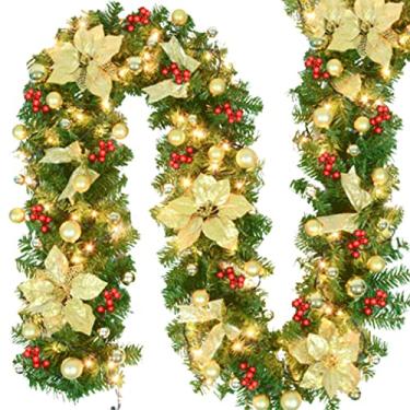 Imagem de Belas Guirlandas de outono para porta da frente, a bateria, guirlanda de natal criativa com luz led de 7,5 m/25 pés, guirlanda para decoração de lareira diverso