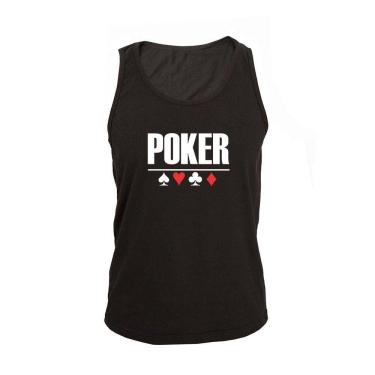 Imagem de Regata Masculina Algodão Poker Estampada Verão Moderna