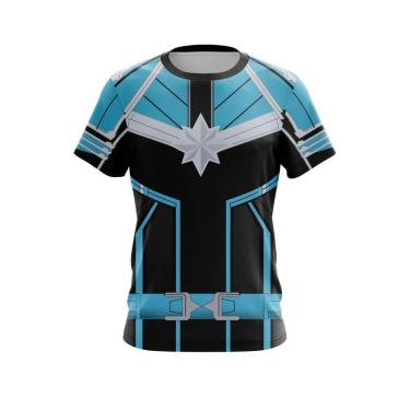 Imagem de Camiseta Dry Fit Capitã Marvel Azul
