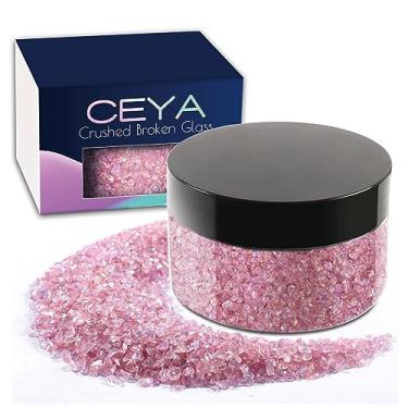 Imagem de Ceya 150 g de vidro irregular esmagado Miami rosa metálico cristal chip lascas de vidro quebrado glitter 2-4 mm artesanato glitter grosso para unhas arte resina epóxi molde porta-copos ornamento pintura geodo