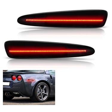 Imagem de Bestview Conjunto de luz de sinalização lateral, refletores de lâmpadas laterais para para-choque traseiro compatíveis com Chevy Corvette C6 2005-2013, âmbar