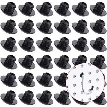Imagem de MENEONE Fechaduras de gancho de Pegboard, para impedir que os ganchos caiam, 120 peças, preto
