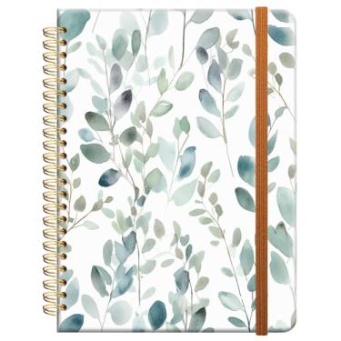 Imagem de Caderno de escrita espiral pautado, diário universitário forrado com capa dura A5 para mulheres, meninas, encadernação forte com fio duplo com papel premium, 21 x 15 cm, perfeito para escola