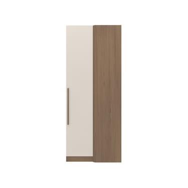 Imagem de Armário Modulado de Canto Bartira Lugano com 1 Porta e 2 Prateleiras Casal - Avelã/Capuccino