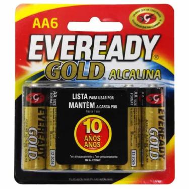 Imagem de Pilha Alcalina aa Pequena Eveready Gold Com 6 unidades