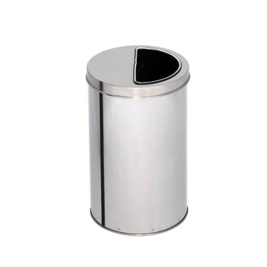 Imagem de Lixeira de Inox 27L com Aro Meia Lua