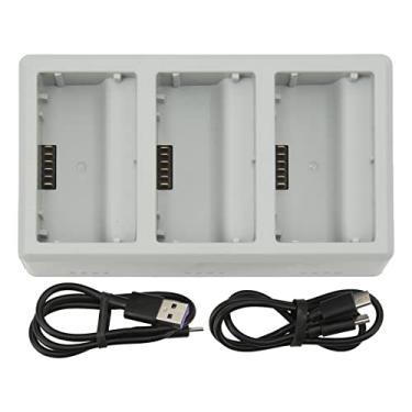 Imagem de Tbest Carregador de Bateria Drone, Hub de Carregamento Inteligente Rápido e Eficiente de 3 Portas para Mini 3 Pro e Mini 3 com Baterias de 2453mAh por 150 Minutos e 3850mAh