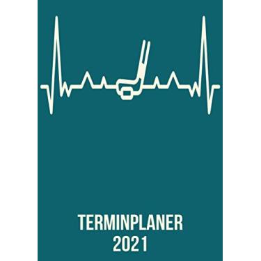 Imagem de Terminplaner 2021: DIN A4 Kalender von 01/2021-12/2021 1 Tag = 1 Seite mit großem Tageskalender und großartiger Übersicht. Monatsübersicht, ... / Hockey Puck heartbeat herzschlag