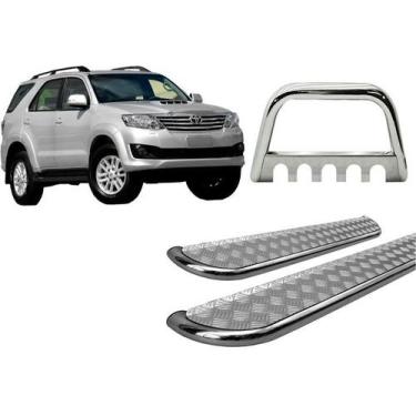 Imagem de Kit Estribo Chapa Quebra Mato C/Chapa Cromado SW4 até 2015 - HOZZ