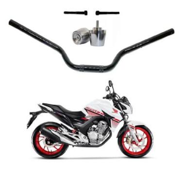 Imagem de Guidão Com Pezinho Peso Moto Cbx 250 Twister Preto Fosco 2014/2020 - J