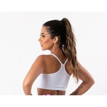 Imagem de Top Fitness Feminino Nadador Alça Fina sem bojo Academia - blees, Bran