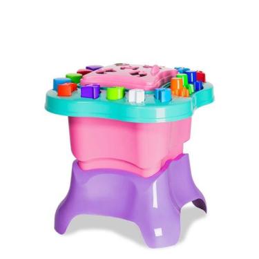 Imagem de Mesinha de Atividades Rosa com Blocos Brinquedo Educativo - CARDOSO TO