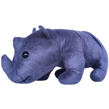 Imagem de Rinoceronte de Pelúcia Cinza 33 cm Antialérgico - Mirante Brasil