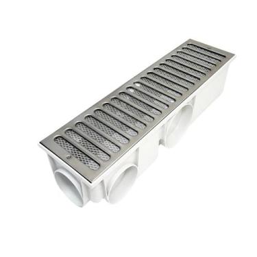 Imagem de Ralo Pluvial modelo 15x50 Inox Modular Branco com Tela - Ficone & Reis