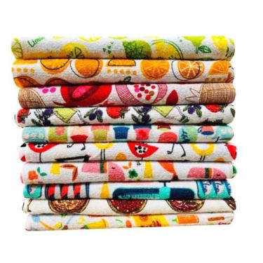 Imagem de Pano De Prato Atoalhado Felpudo Copa Luxo Gourmet 12 Unid - Babilar