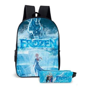 Imagem de Kit Mochila com Estojo Escolar Infantil Frozen Menina Elsa e Ana  - Us