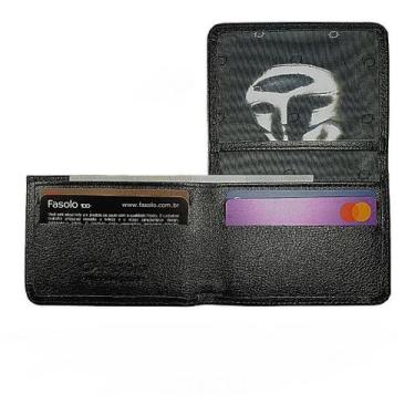 Imagem de Carteira masculina fasolo couro "l" slim h060 floater preta