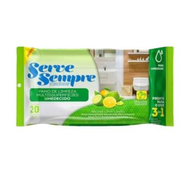 Imagem de Pano De Limpeza Umedecido Multisuperficies AJJ-02 Lima Limão - Serve S
