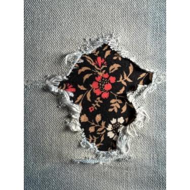 Imagem de Tecido Floral Stretch II Peek-A-Boo Iron On Patches da HoleyPatches em diversas cores/tamanhos - Feito à mão nos EUA (marrom floral, conjunto de 5 a 10 cm x 10 cm)