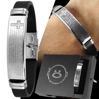 Imagem de Pulseira Masculino pai nosso aço inox +caixa presente - Orizom
