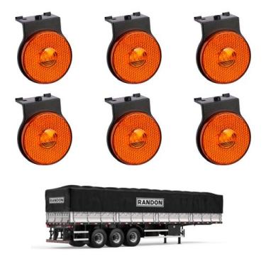 Imagem de 6 Lanterna Lateral Randon LED Âmbar 65mm Suporte - Conector - DW Compo
