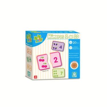 Imagem de Quebra-cabeças Educativo Infantil Numeros 1 Ao 10 De Madeira 20 Peças 