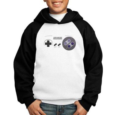 Imagem de Moletom Infantil Super Nintendo SNES Gamepad - Foca na Moda, Branco, P