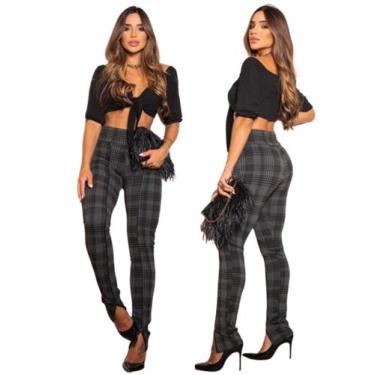 Imagem de Calças Skinny Xadrez Feminina  - Jacquard - Carola.B, P