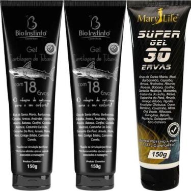 Imagem de Kit 2 Gel Cartilagem de Tubarão Com 18 Ervas 150g + 1 Super Gel 30 Erv