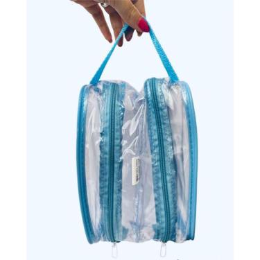 Imagem de ESTOJO DUPLO transparente e AZUL - Gii Matos Makeup