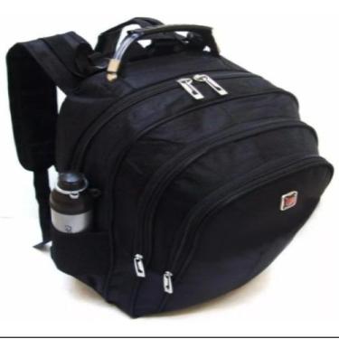 Imagem de Mochila Reforçada Cabo Aço Impermeável Escola Trabalho Preta - XINRUIQ