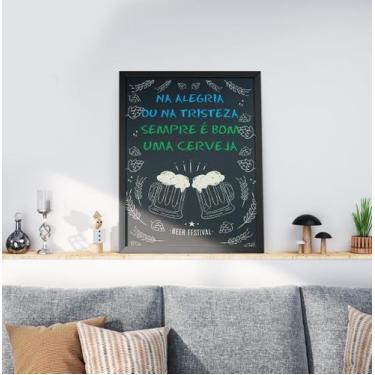 Imagem de Quadro Decorativo Moldura Preta 30x40cm Lousa Beer - Gueds Store