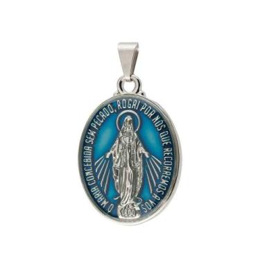 Imagem de Medalha de Nossa Senhora das Graças Colorida Grande Metal - Aramon