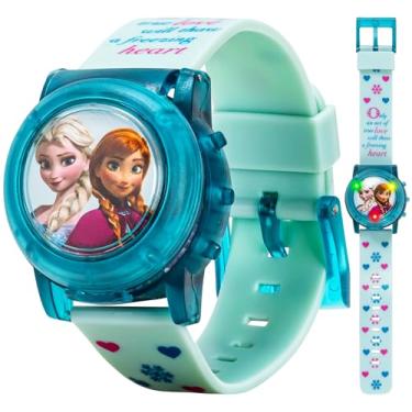 Imagem de Accutime Relógio de pulso infantil Disney Frozen Digital de quartzo com alça, presente e legal para crianças pequenas, meninos, meninas, adultos de todas as idades, Aberto turquesa,