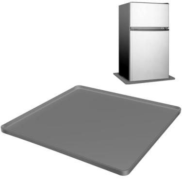 Imagem de Kucucyle Tapete de silicone para mini geladeira, 59,9 cm x 59,9 cm, protetor de chão, mini bandejas de geladeira resistentes a altas temperaturas para piso, secadoras, lavadoras, refrigeradores de