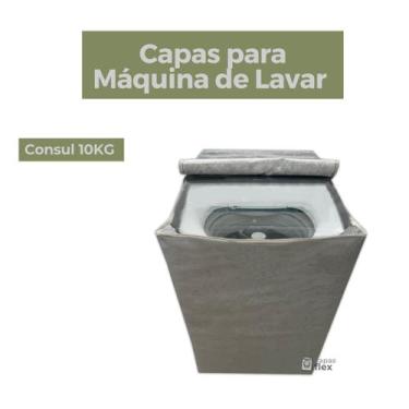 Imagem de Capa para lavadora consul 10kg impermeável flex - Capas Flex, CINZA