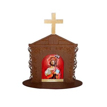 Imagem de Display Enfeite de Mesa Religioso Capelinha Oratório São Judas Tadeu 2