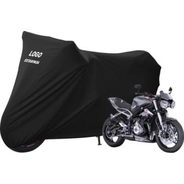 Imagem de Capa Cobrir Moto Triumph Street Tripe 765 De Tecido Lycra - Mz, Preta