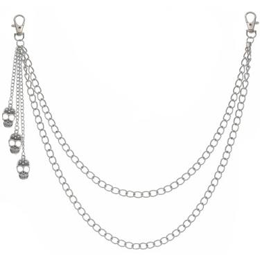 Imagem de Liutufy Correntes para calças em camadas – Correntes de ganga elegantes para moda punk gótica – Correntes de bolso para homens e mulheres, Medium, Metal não precioso, Sem Pedra Preciosa