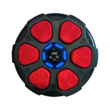 Imagem de menolana Máquina de boxe musical, treinador de boxe com velocidade da luz, alvo eletrônico ajustável de parede para treino interno, kickboxing, Vermelho Preto Sem Luvas