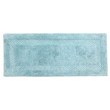Imagem de Home Weavers Tapete de banheiro clássico de algodão absorvente macio, lavável à máquina, 53,3 cm x 137,1 cm, azul (aqua)