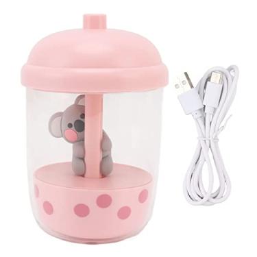 Imagem de Umidificador usb portátil design animal 5v mini névoa fria matcha difusor bonito para escritório em casa e quarto umidificação macia e estável (Rosa)