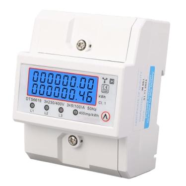 Imagem de Medidor de Energia Trifásico de 4 Fios Design Totalmente Selado Display LCD Montagem Em Trilho DIN Medidor de Energia de Uso Multifuncional Com Gerenciamento de Energia de
