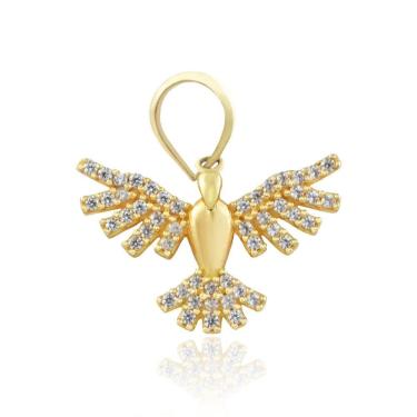 Imagem de Pingente Divino Espirito Santo 1,5 Com Zircônia Em Ouro 18K