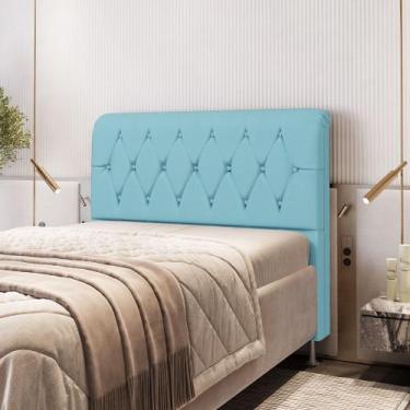 Imagem de Cabeceira Sirus 140 Premium Couro Artificial Aradecor, AZUL BEBê, CASA