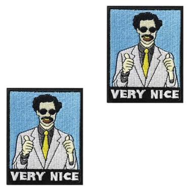 Imagem de 2 peças de patch de gancho e laço muito bonito fixador engraçado tático colorido bordado emblema removível militar aplique para roupas, chapéus, jaqueta, mochilas, colete, jeans, fantasia de placa de