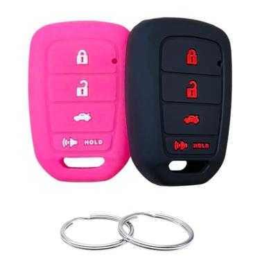 Imagem de Capa de chave de borracha de silicone REPROTECTING compatível com Honda Accord CR-V Civic Crosstour Fit HR-V MLBHLIK6-1T MLBHLIK6-1TA
